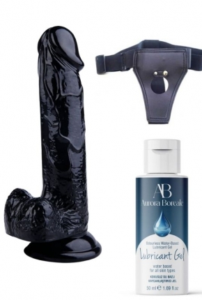Belden Balamal Kayganlatrc Set Noctis 20cm Siyah Dildo No:17